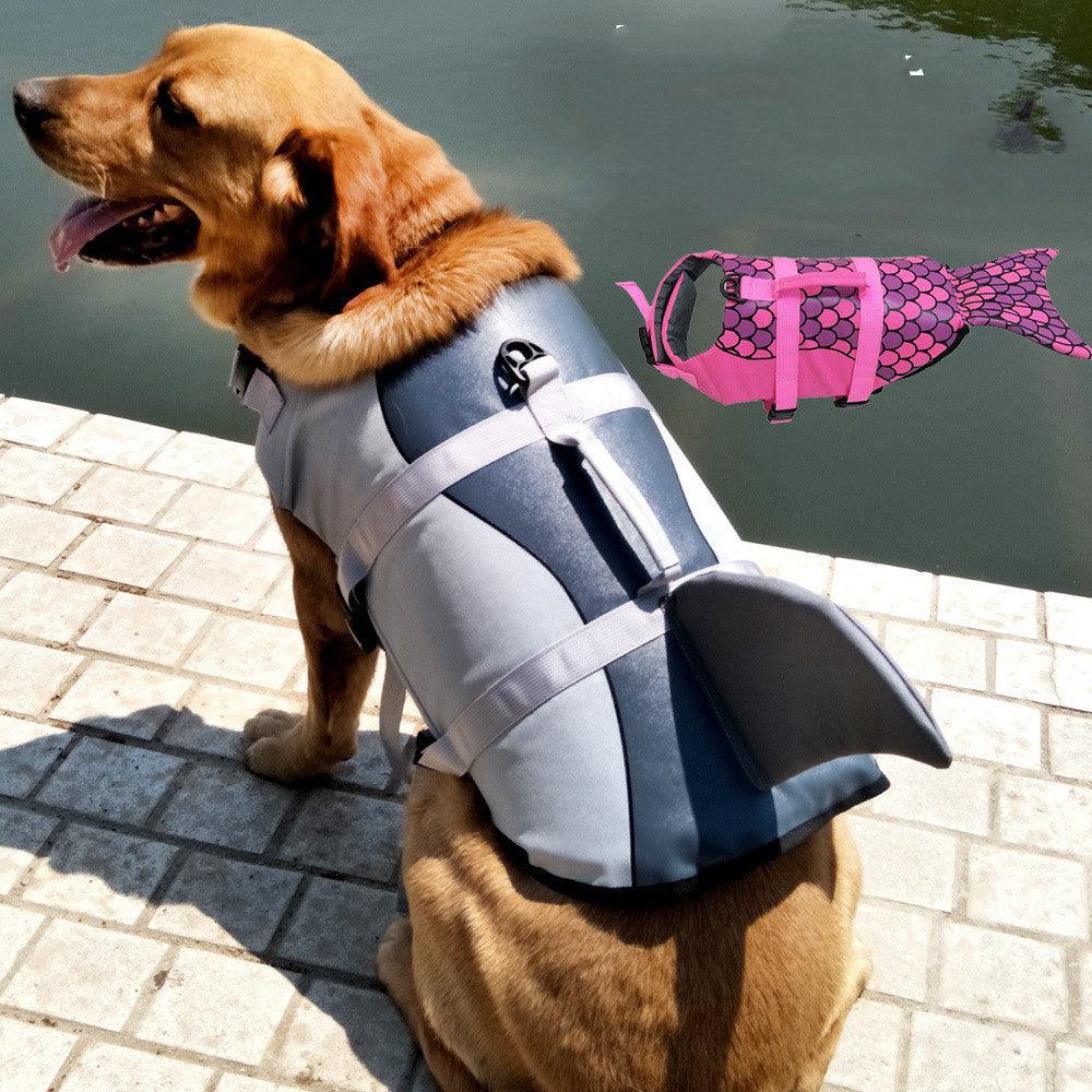 Shark Mermaid Pet Life Jacket - Stylish And Safe Swimsuit For Pets-0
