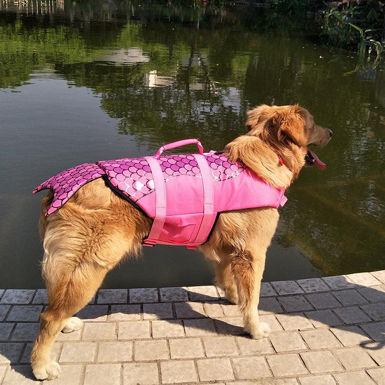 Shark Mermaid Pet Life Jacket - Stylish And Safe Swimsuit For Pets-1