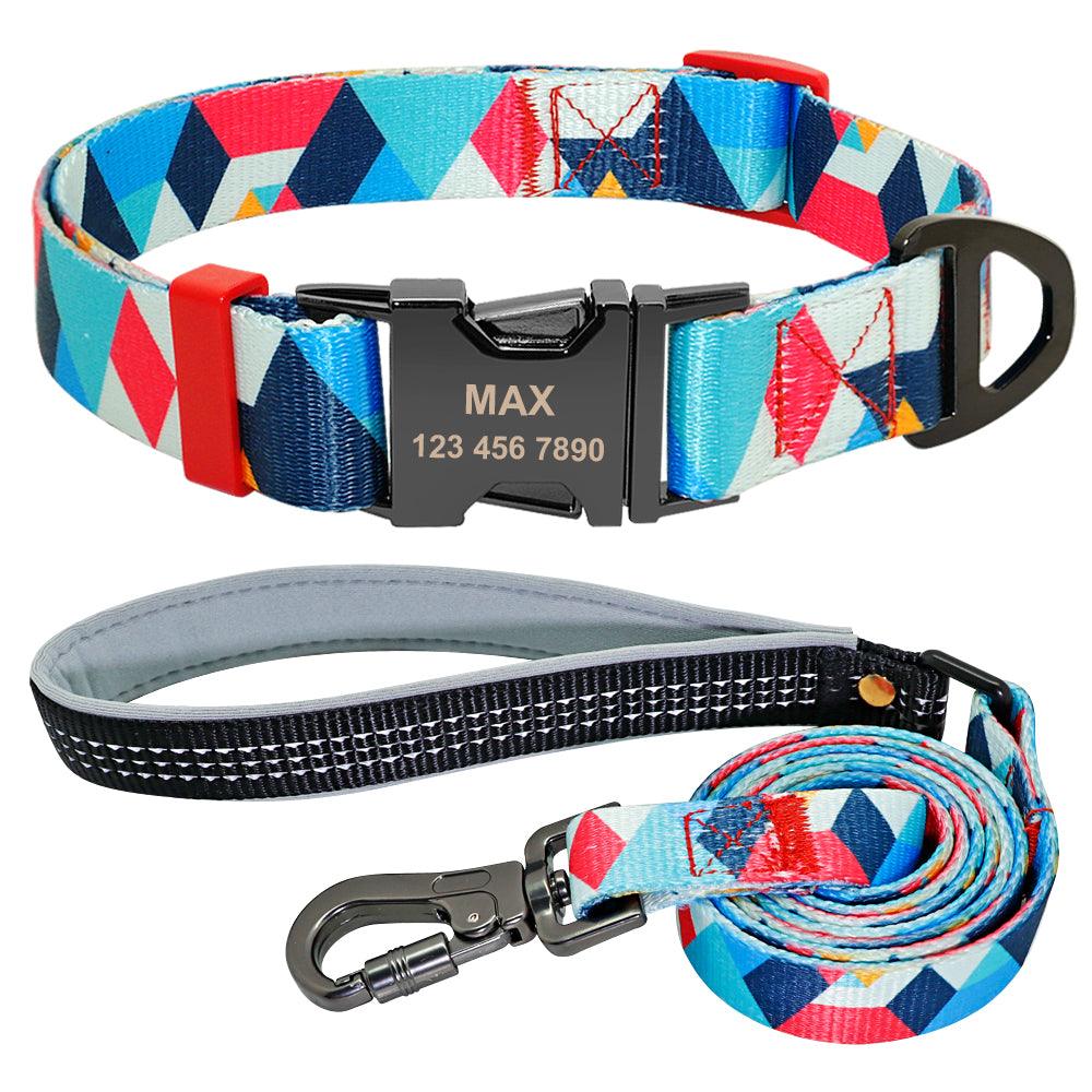 Personalized Pet Id Dog Collar With Customizable Dog Tag