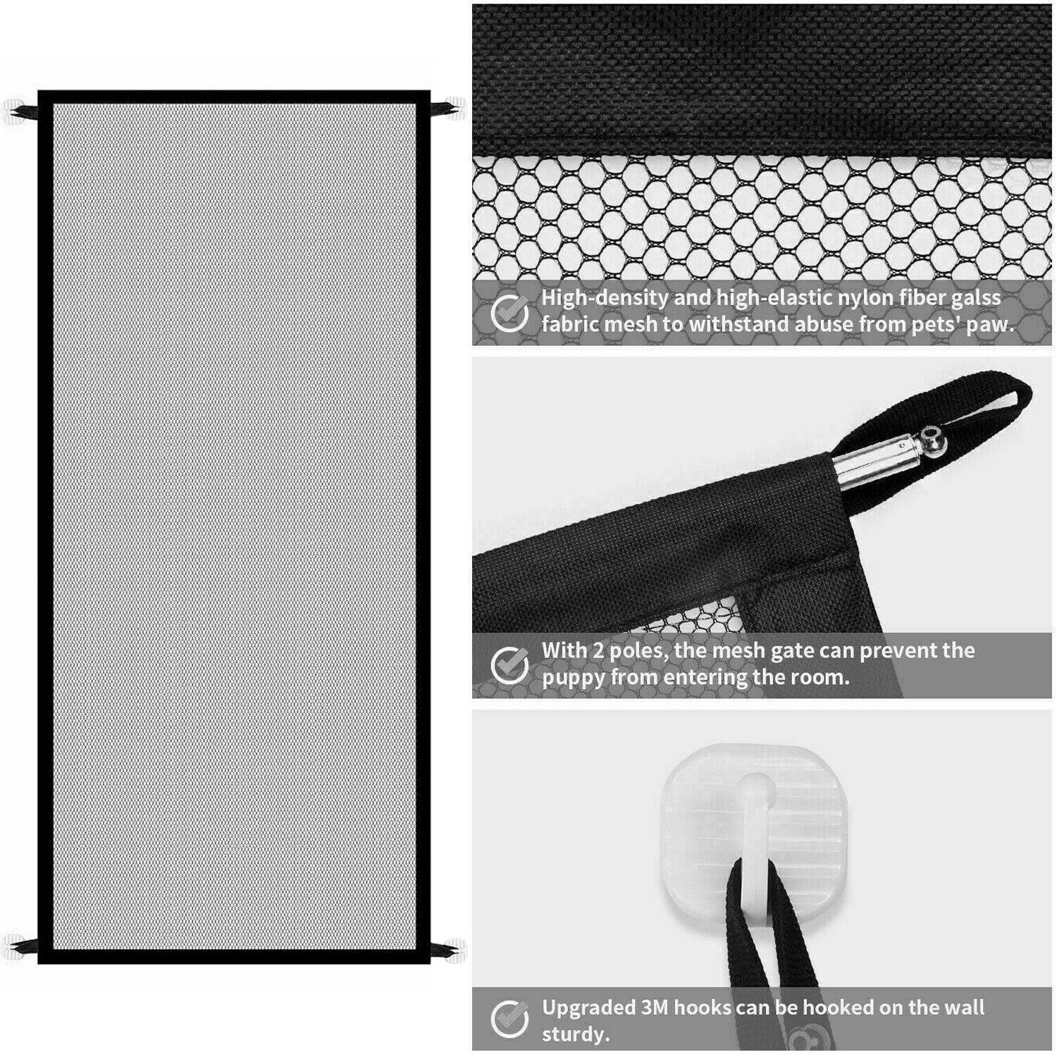 Portable Mesh Pet Safety Gate - Secure Your Pets Anywhere!-3